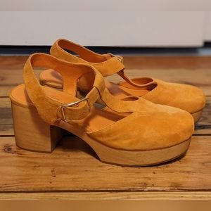 Charlotte Stone Orange Platform Mary Jane's